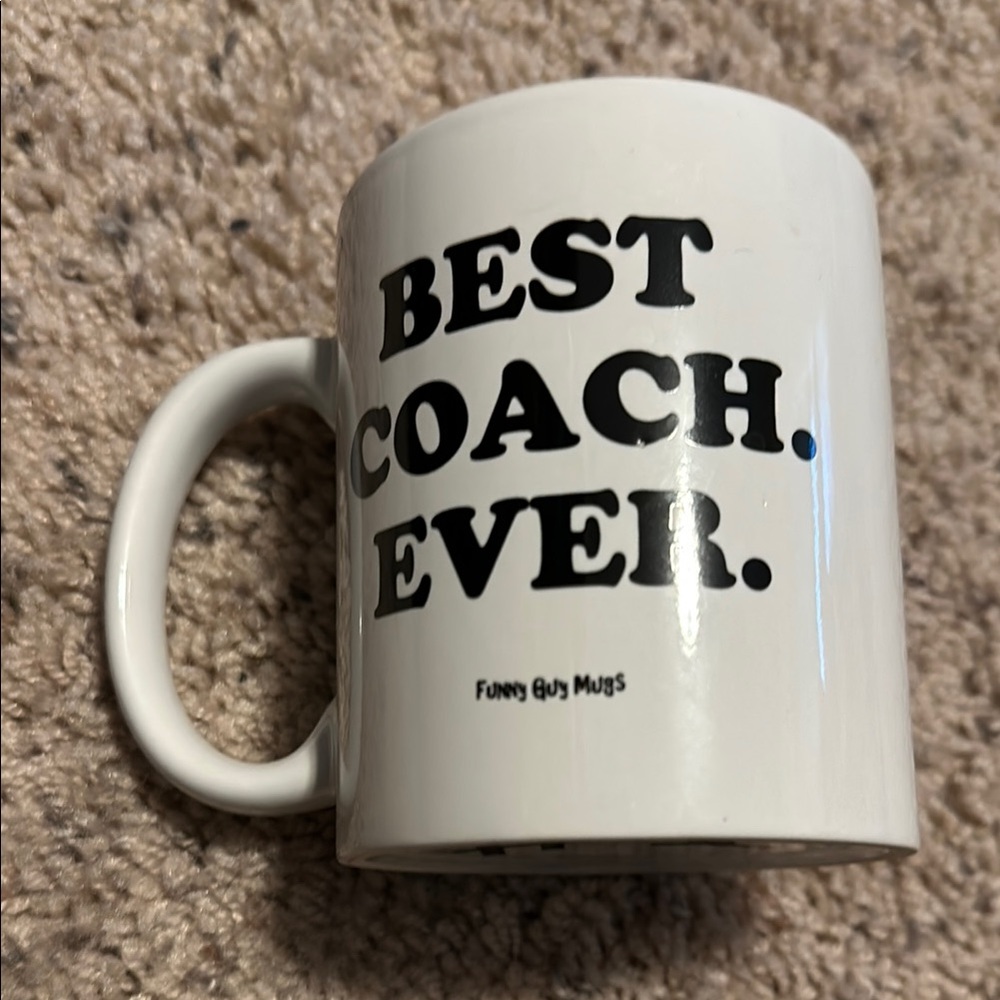 White 'Best Coach Ever' Coffee Mug